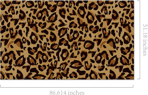 Rectangular Polyethylene (PE) Tablecloth, 54 x 87 Inch, Leopard Print, 2 Pack