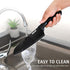 hecef Black Kitchen Knife Set of 3 - Sharp Stainless Steel Blades with Lightweight Handles, Non-Stick Coating