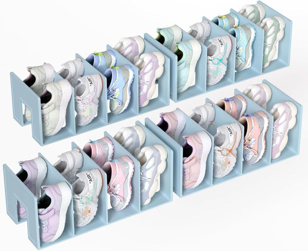 Kids Shoe Rack - 4 Pack Shoe Organizer for Toddlers & Children,