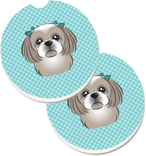 Caroline's Treasures BB1188CARC Shih Tzu Cup Holder Coasters, Set of 2, Absorbent Sandstone, Multicolor