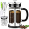 French Press Coffee Maker, 34oz (1 Quart, 5-6 Cup), Heat Resistant Borosilicate Glass, Cold Brew Coffee Tea Pot Gifts