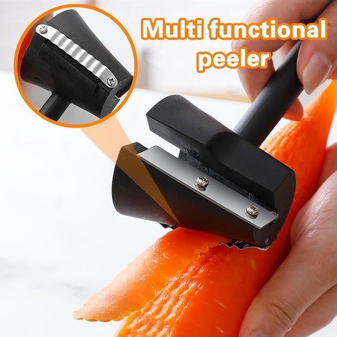 2 Carrot Peeler Pcs Carrot Curler Black Carrot Spiral Shred Slicer Root Vegetables Fruits Slicer Sharpener Garnishing