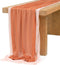 Ling's Moment Terracotta & Nude Pink Silky Crinkle Chiffon Table Runner 30" x 120" (Set of 2) Burnt Orange for Wedding