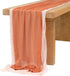 Ling's Moment Terracotta & Nude Pink Silky Crinkle Chiffon Table Runner 30" x 120" (Set of 2) Burnt Orange for Wedding