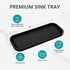 Silicone Sponge Holder Kitchen Sink Organizer Tray Dish Caddy with Soap Dispenser, Scrubber Spoon Holder (Black, 2 Pack)