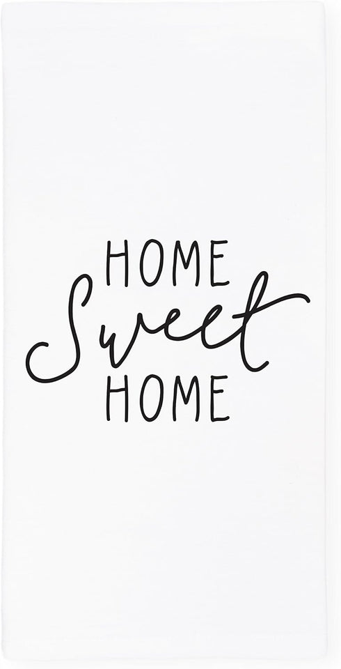 The Cotton & Canvas Co. Home Sweet Home Soft and Absorbent Kitchen Tea Towel, Flour Sack Towel and Dish Cloth