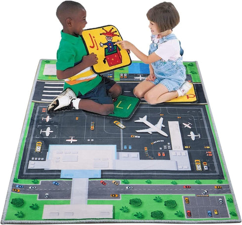 JIFEIFAN 47''/63'' Kids Bedroom Carpet Kids Rug for Playroom, Creative Airport Fun Rug, Soft Kid Play MatCute Kid Room