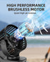 TUNISE Mini Clip on Fan, Battery Operated Desk Fan, Digital Display, 3 Speeds Adjustable, 360° Adjustable, Portable Fan