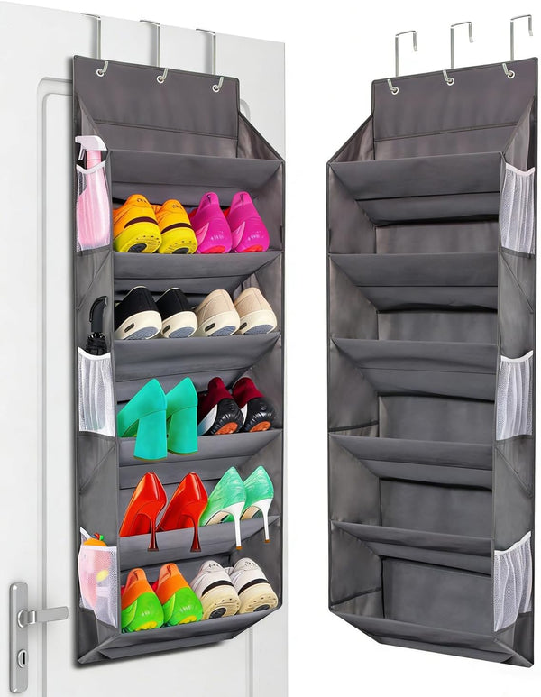 Over the Door Shoe Rack Organizer Hanging Storage for 12 Pairs of