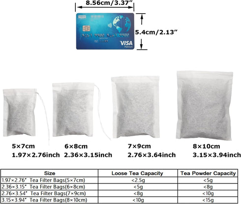 Eketirry 100pcs (White,1.97 x2.76 inch) Tea Filter Bags for Loose Tea, Mini Empty Tea Bags, Natural Wood Pulp Paper