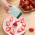 Luxshiny 2Pcs Fruit Slicer, Egg Slicer, Strawberry Cutter, Stainless Steel Tools for Soft Fruits and Vegetables, Green