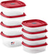 Rubbermaid 16-Piece BPA-Free Plastic Food Storage Set with Red Vented Lids, Microwave & Dishwasher Safe