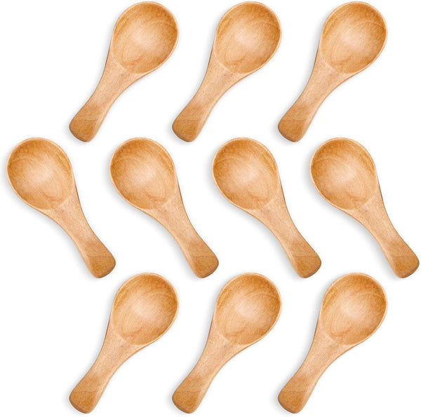 HANSGO 10PCS Small Wooden Spoons, 3 Inch Spoons for Spice Jars, Ideal Gifts for Kitchen Use