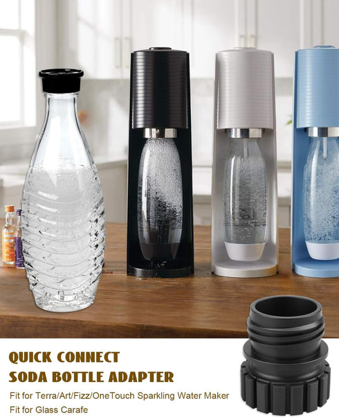 YIGUCS 0.7L, Soda Bottle Adapter Fit for Terra Soda Steam Maker and Crystal Glass Bottle Glass Bottles Quick Connect