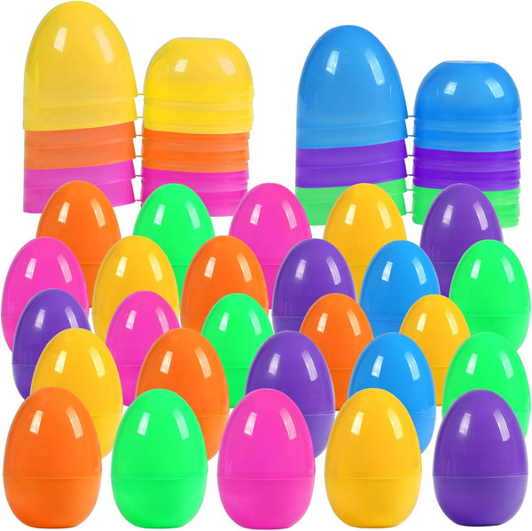 Biubumtu 30Pcs Fillable Easter Eggs, 2.36'' Plastic Bright Easter Eggs Empty Bulk Assortment,