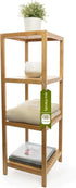 DECOMIL - 4 Tier Standing Bamboo Shelf | Freestanding Bathroom Shelf |