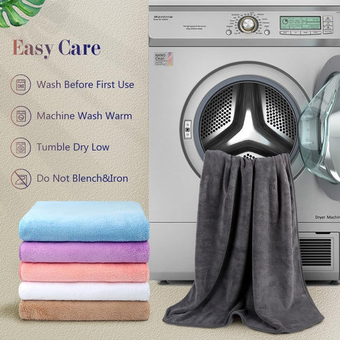 Pack 6(24'' 48'') Orighty Bath Towels of x - Soft Feel, Highly Absorbent, Quick Drying for Body, Sport, Yoga, SPA