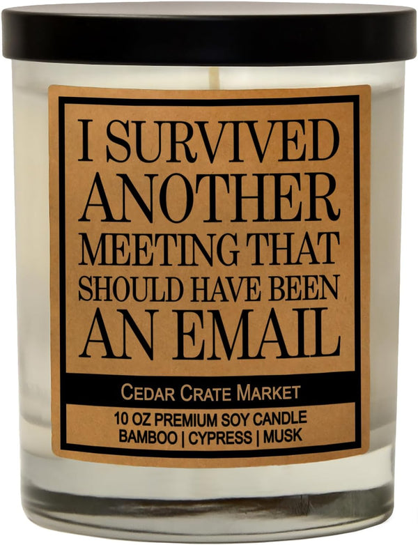 Cedar Crate Market Funny Candles for Women, Men - This Meeting Could Have Been an Email - Gift for Coworkers