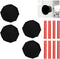 Door Handle Covers, 4Pcs Black Decorative Round Soft Knob Covers with Clear Anti-Collision Adhesive Strip