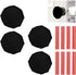 Door Handle Covers, 4Pcs Black Decorative Round Soft Knob Covers with Clear Anti-Collision Adhesive Strip