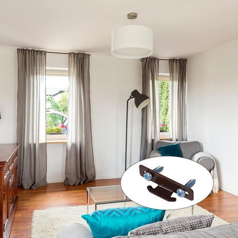 Sratte Single Curtain Rod Bracket, Curtain Hardware Brackets with Screws, Spreader Wall Bracket Hooks for Kitchen