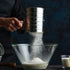 Flour Sifter, 3 Cup Stainless Steel Rotary Hand Crank for Baking Fine Mesh, Quick Sifting Tool