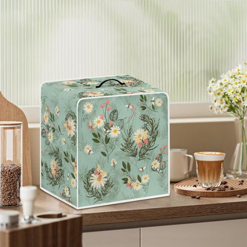 Universal Coffee Maker Cover, Kitchen Appliances Protector for Most Standard Coffee Makers, Dust Cover with Daisy