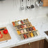 Spice Drawer Organizer 4 Tier, Acrylic Seasoning Organizer Rack, Clear Spice Rack Tray, Expandable from 9" to 18" (Jars