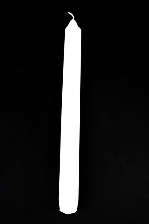 Rambue White Dinner Table Candle 9.5 Inch Long, Dripless Smokeless Burn 8 Hours, 10 Pack Candles