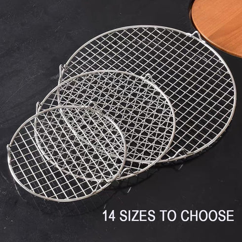 Round Steaming Rack with Legs, 8.9" 304 Stainless Steel Cooling and Baking Barbecue Rack for Air Fryer