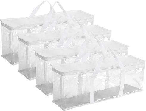 Fasmov White DVD Storage Bags, Hold up to 160 DVDs (40 Each Bag), Set of 4