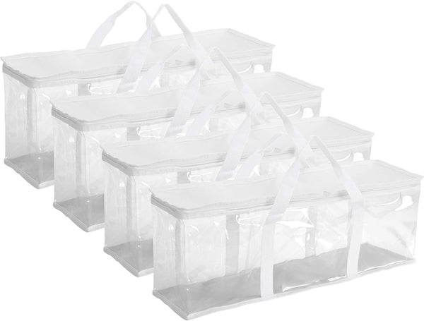 Fasmov White DVD Storage Bags, Hold up to 160 DVDs (40 Each Bag), Set of 4