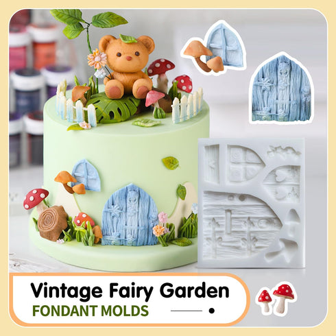 SK 3D Fairy House Christmas Silicone Fondant Mold for Cake Decorating and Pastry