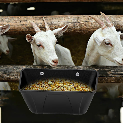 ATKSKYO Bucket(4) Fence Hanging Chicken Feeder for Duck, Piglets, Goat Feeder Poultry Feeding Container for Livestock