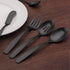 O.C.E. 5-Piece Matte Black Serving Flatware Set, Stainless Steel Utensil Set, Dishwasher Safe Hostess Tableware