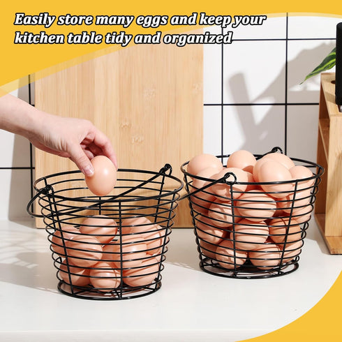 8 8" Tandefio Pcs Egg Basket for Storage Collecting Carrying and Transporting Chicken and Duck Eggs, Farm Grade Wire