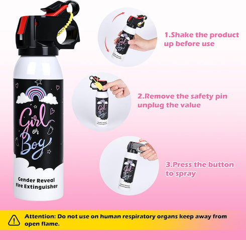 GDLYXJ 100% (100g 2pcs) Baby Gender Reveal Fire Extinguisher; Colorful Smoke Powder Spray; Safe and Eco-Friendly Gender