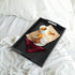 Sanbege 16.5" 10.6" Plastic Serving Tray with Handles, x Rectangular Ottoman Tray for Meals, Decor or Party, Buffet