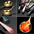 Stainless Steel Soup Spoons Set of 6 - Modern Round Head Spoons for Soup, Grain, Dessert, Milk Tea