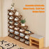 Closet, 3 YYW Shoe Rack, Foldable Bamboo Shoes Shelf, Freestanding Shoe Storage Organiser for Entryway, Bedroom