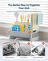 304 Countertop Nacial Sponge Holder for Kitchen Sink, Sink Caddy Organizer with High Brush Holder & Two Towel Racks
