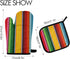 Oven Mitts and Pot Holders, Mexican Traditional Ethnic Striped Heat Resistant Gloves