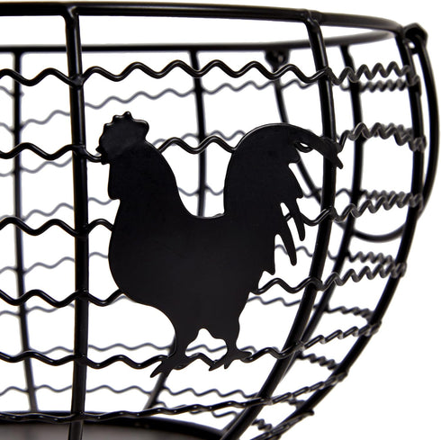 Juvale Wire Egg Basket Countertop Organizer, 8.2 x 8.2 x 4.9 in Black Iron - Rustic Style