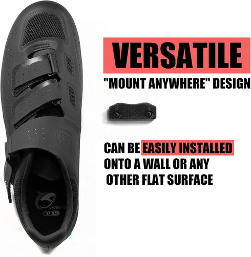 Spartan Mounts Compatible with Peloton and Delta Spin Bike Shoes | Workout Gear Bike Shoe Storage and Wall Display, Low