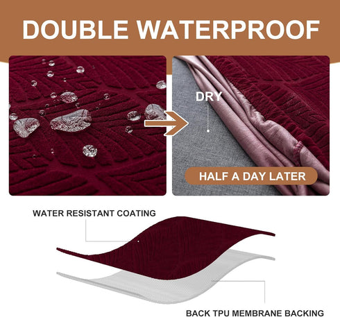 Waterproof Dining Room Bench Covers, Stretch Jacquard Bench Seat Protector Cover, Rectangular Bench Cover for bedrooms