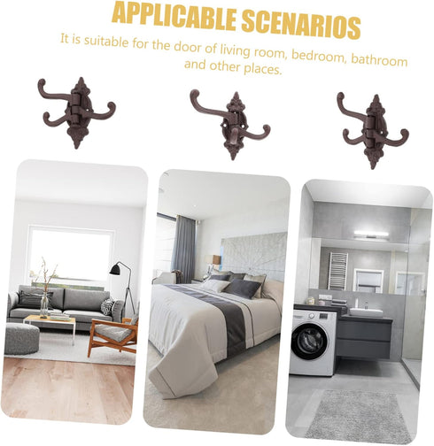Movable Wall Hook Coat Hangers, Metal Clothes Hanger, Cast Iron Hooks for Wall Mounted Utility Clothing Rack