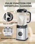 Sangcon Blenders and Food Processor Combo, 40 oz Jar & 17oz Cup with To-Go Lid, Stainless Steel Silver, for Shakes and