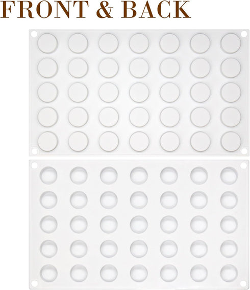 FUNSHOWCASE Mini Round Disc Silicone Mold Tray - 0.9x0.9x0.4 inch, 35 Cavities
