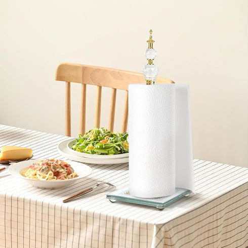 Countertop Countertop Paper Towel Holder Stand, Paper Towel Roll Dispenser Holders with Cube Base, Tissue Filled