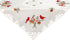 Embroidered Christmas Red Cardinals and Pine Cones Table Topper, Small Tablecloth (33 Inch Square)